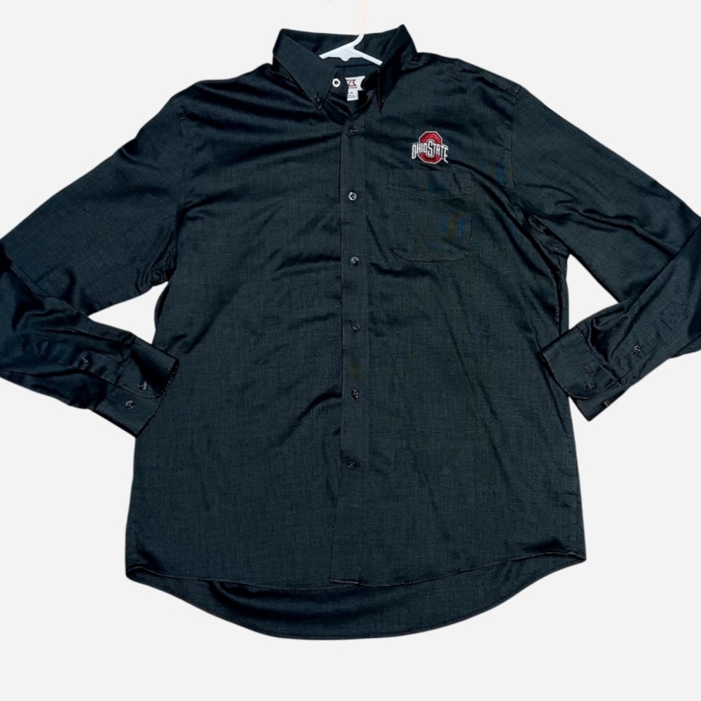 Cutter & Buck Black Button-Down with Ohio State Logo